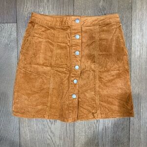 Maurices Copper Button-Front Mini Skirt